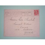 Enveloppe avec flamme  gagnez du temps utilisez la poste a�rienne  et timbre oblit�r� marianne de gandon ...