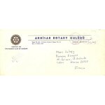 Enveloppe rotary timbr�e. turquie 1989