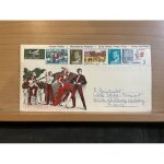 Enveloppe timbr�e 5 timbres espagne affranchissement philat�lique