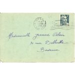 Enveloppe timbr�e ex de paris . 1945