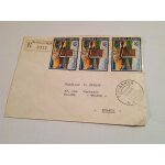 Enveloppe timbr�e oblit�r�e. gabon