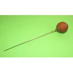 Epingle a chapeau ancienne 1930 verre brun cisel� lg 12, 5 cm