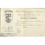 Escrime cercle turenne paris - bulletin adhesion 1908