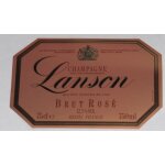 Etiquette ancienne grand vin de champagne lanson brut ros reims france