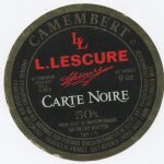 Etiquette camembert  lescure carte noire