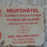 Etiquette de fromage : neufch�tel, earl thillard jacky