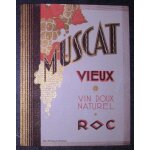 Etiquette muscat vieux vin doux naturel roc