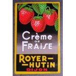 Etiquette papier glac neuve crme de fraise royer hutin dijon