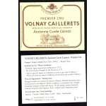 Etiquette vin bourgogne label wine volnay caillerets premier cru avec notes au verso domaine bouchard ...