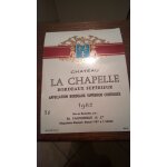Etiquette de vin chteau la chapelle bordeaux suprieur 1982 neuve