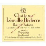 Etiquette de vin chateau leoville poyferre saint julien 1981 neuf