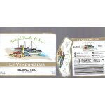 Etiquette de vin d'espagne blanc sec - le vendangeur Etiquette de vin d'espagne blanc sec - le vendangeur