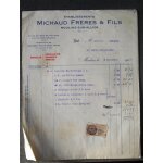 Facture de 1929. etablissements michaud fr�res & fils moulins sur - allier 27, 28, 30, rue de villars ...
