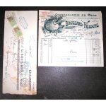 Facture et mandat a l'ordre de 1925 quincaillerie en gros brossard filloche moulins (allier)