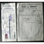 Facture et son mandat a l'ordre de 1936. cycles et voitures d'enfants etablissements pommey 68 a 74, ...