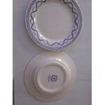 Faience ancienne, gien france yh , 3 assiettes a mignardises