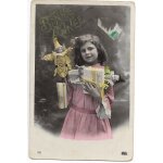 Fantaisie, bonne ann�e, fillette et poup�e.