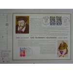 Feuillet philat�lique cef 231 - hommes c�l�bres : amiral de coligny, ernest renan.