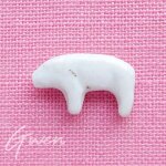 Feve ancienne 1ere epoque cochon 25mm biscuit emaill�e blanc miniature