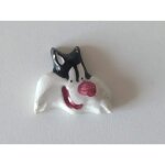 F�ve ancienne artisanale mh moulin a huile t�te de chat gros minet miniature