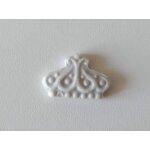F�ve ancienne plate limoges castel la couronne blanche mat porcelaine biscuit