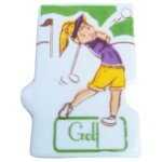 F�ve galette des rois la fourn�e dor�e plate sports golf pi�ce 6 puzzle