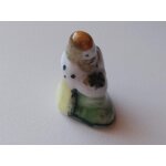 F�ve en porcelaine brillante santon roi mage cr�che de no�l