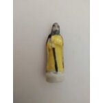 Fve santon homme avec une canne tunique jaune et cape marron