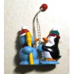 Figurine  kinder  (2003) d�coration de no�l, n5 bonhomme de neige et pingouin