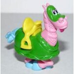 Figurine  kinder  (2004) - les petits mousquetaires / n 2 - cheval rose, robe verte et selle jaune ( ...