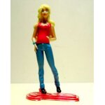 Figurine  kinder  (2012) - barbie en jeans bleu ( tr131 / tr - 131 ) avec bpz