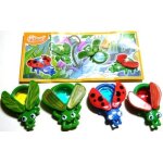 Figurines  kinder  (2017) - srie complte: insectes loupes (se201, se202, se203, se204) avec les 4 bpz ...