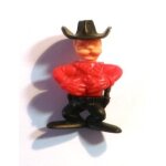 Figurine  maraj  (art 1170) - srie: far west / n3a - cow - boy avec pistolet (rouge et noir)