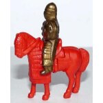 Figurine mtal  kinder  (1996) - chevalier sur cheval rouge ( k97n72 / k97 - 72 )
