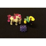 Figurines youmitik  ; licorne ; et  ; p�gase ; (licorne blanche, crini�re violette cristal cheval noir, ...