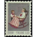 Finlande timbre fictif autocollant m�re et fils de s�kyl� satakunta scrapbooking