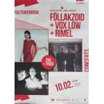 F�llakzoid & vox low & rimel - concert luxembourg 2024 taille : 60x80cm - affiche - envoie roul�