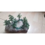 Foret et son lac arbre en perles de rocailles fait main. des heures de travail. sera vendue aplati pour ...