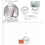 France 1955, belle enveloppe 1er jour, timbre yvert 1021, jean pierre claris de florian, fabuliste, cachet ...