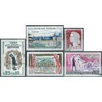 France 1960, beaux timbres yvert 1253 ann�e des r�fugi�s, 1254 ecole normale de strasbourg, 1255 chateau ...