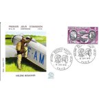 France 1972, tr�s belle enveloppe 1er jour s�rie a�rienne, timbre poste a�rienne 47, hommage a h�l�ne ...