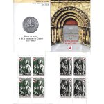 France 1973, beau carnet croix rouge portail de l'�glise saint l�ger de cognac, 8 timbres neufs * * luxe ...