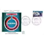 France 1976, tr�s belle enveloppe 1er jour fdc 991, timbre yvert 1908, le cern, centre de recherches ...