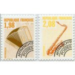 France 1992, tr�s beaux timbres neufs * luxe pr�oblit�r�s yvert 214, instruments de musique, l' accordeon ...