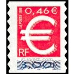 France 1999, tr�s beau timbre neuf * * luxe auto - adh�sif yvert 3215, naissance du logo euro.
