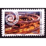 France 2014 timbre oblitr yt 932 - carnet  dynamiques mouvement de spirale , echangeur du pont manpu ...