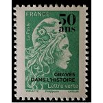 France 2020 marianne l'engagee lettre verte 20g surchargee 50 ans graves dans l'histoire imprimerie * ...