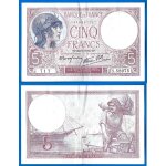France 5 francs 1939 minerve violet billet franc frcs frc frs