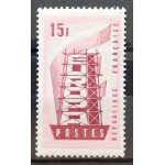France - europa echafaudage 15f rose et grenat (superbe n 1076) neuf * - année 1956 - n17223 France - europa echafaudage 15f rose et grenat (superbe n 1076) neuf * - année 1956 - n17223
