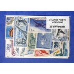 France poste a�rienne 25 timbres diff�rents oblit�r�s